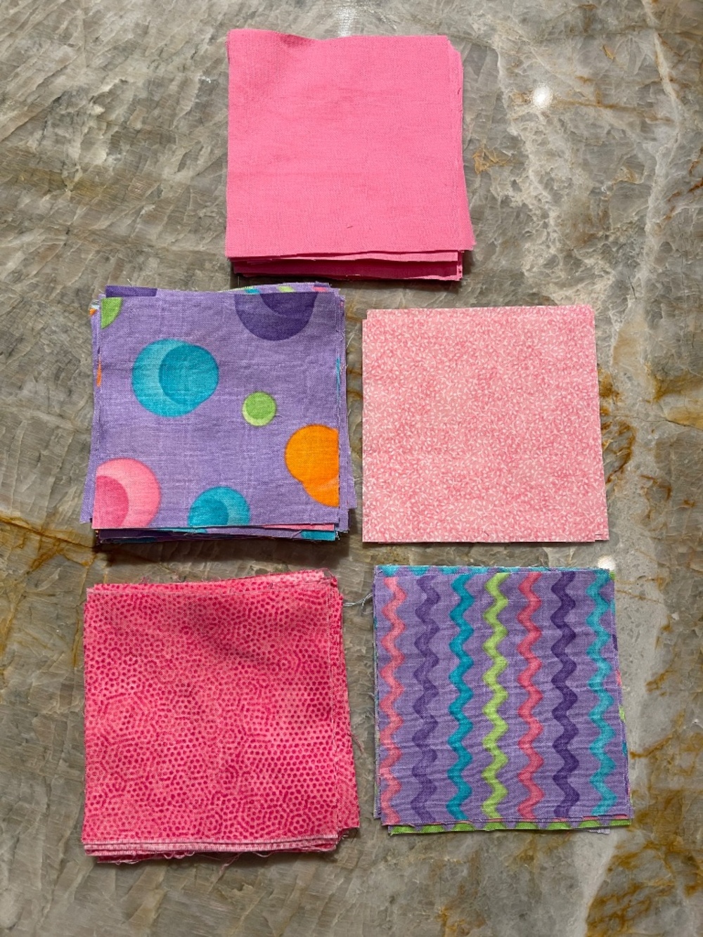 100 Precut 5" Quilt Squares Repurposed Fabric Charm Pack